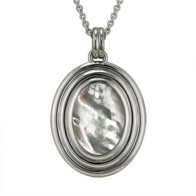 Mother Of Pearl Ribbed Cremation Pendant